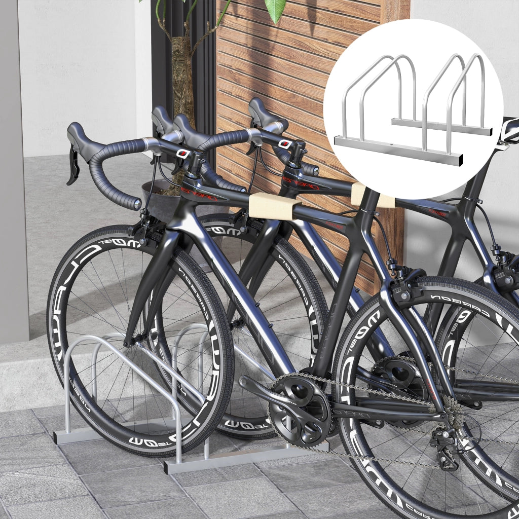 Supporto Biciclette 2 Veli ¨C Minimal ¨C Acciaio Argentato 50x34x27.5 cm