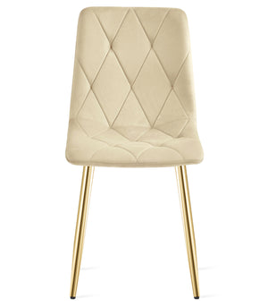 VALORA TYRA Sedia in velluto - Beige chiaro x 4