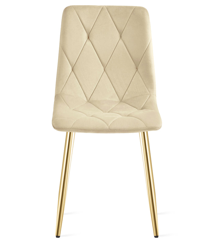 VALORA TYRA Sedia in velluto - Beige chiaro x 4