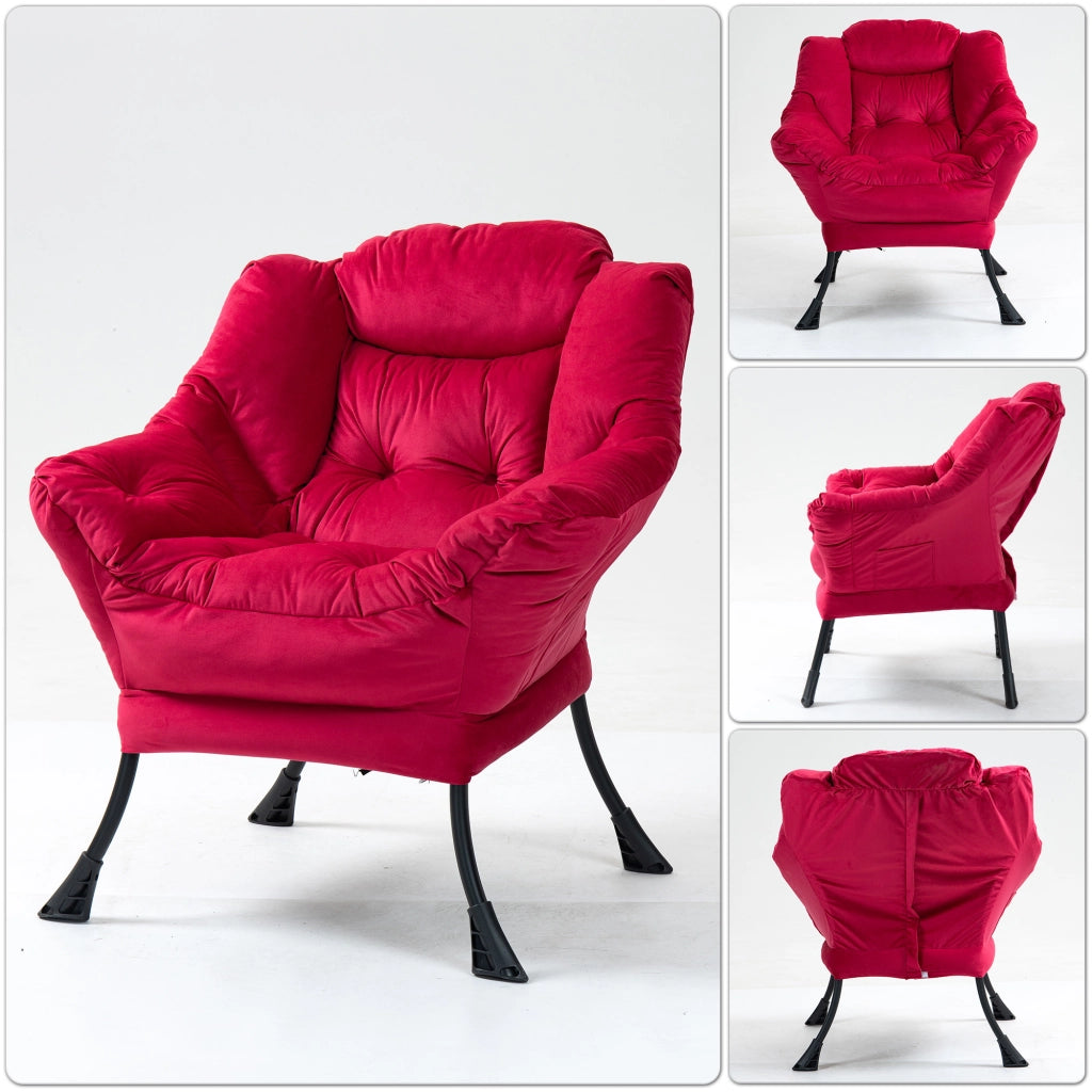 SEDIA relax 70x20x77 cm rosso mattone in metallo