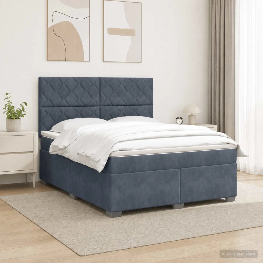 Letto box spring con materasso Grigio Scuro 180 x 200 cm 3455163