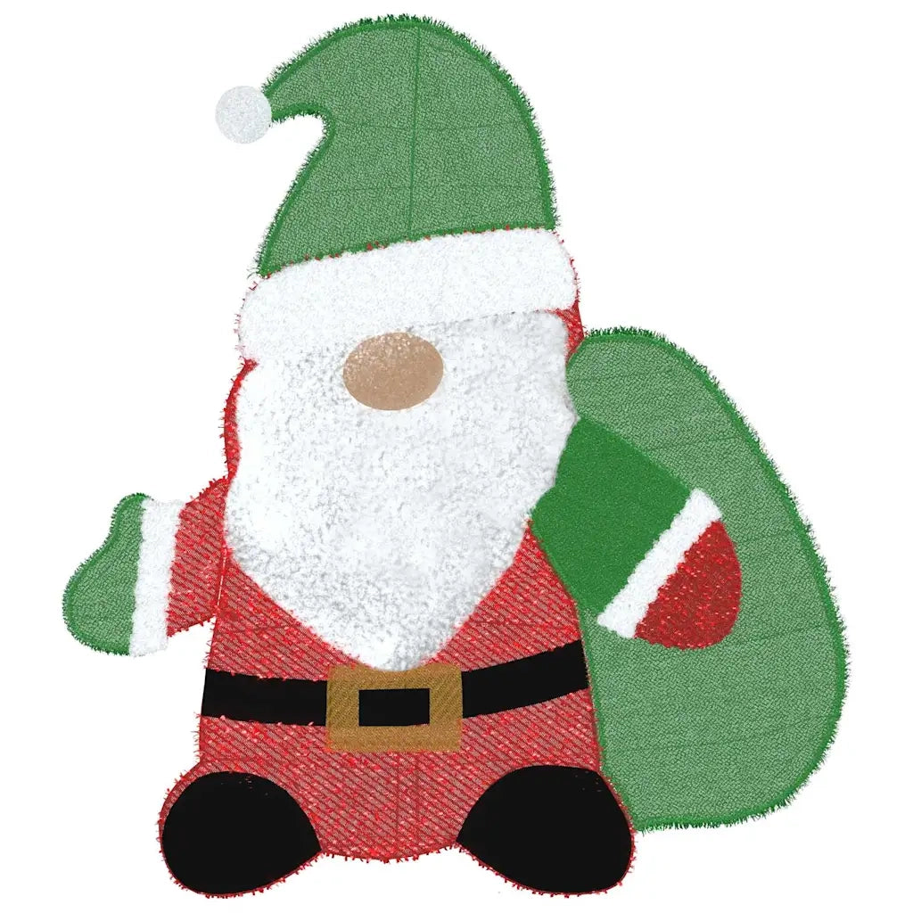 Babbo Natale Illuminato Bianco caldo 70 x 62 cm Tessuto di Lamè 42019621