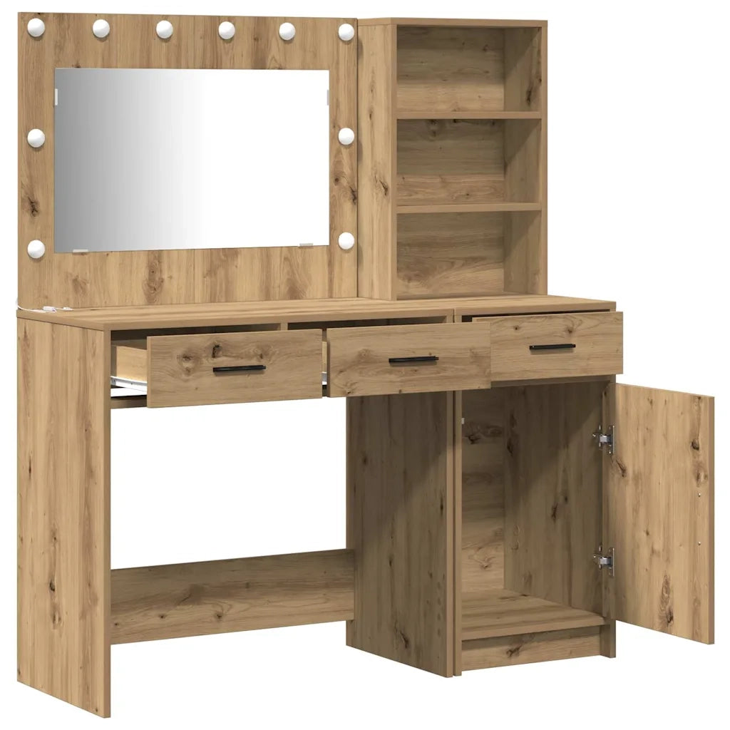 Tavolo da Trucco con cassetto 2 pcs Marrone Legno multistrato 3334271