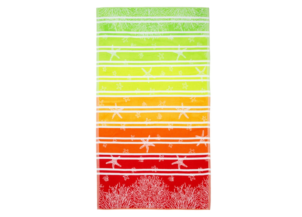 Telo Mare Jacquard Spugna Asciugamano Spiaggia Disegno Lanzarote Degradè - Telo Mare - Multicolor