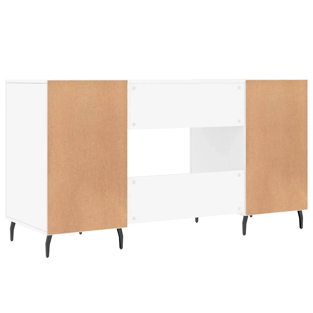 Scrivania | Tavolo da Ufficio Bianca 140x50x75 cm in Legno Multistrato