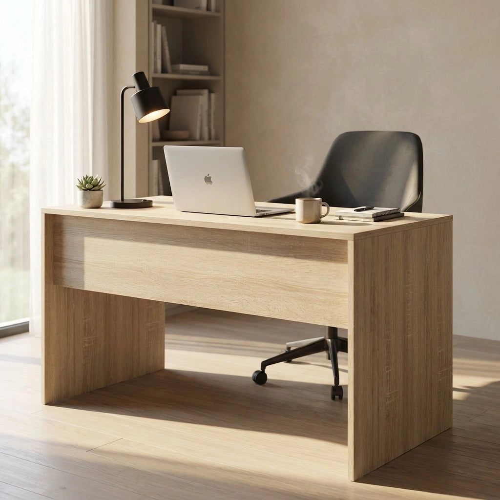 Scrivania Moderna effetto Legno in Legno Composito cm 135x74x67 - WINSTON