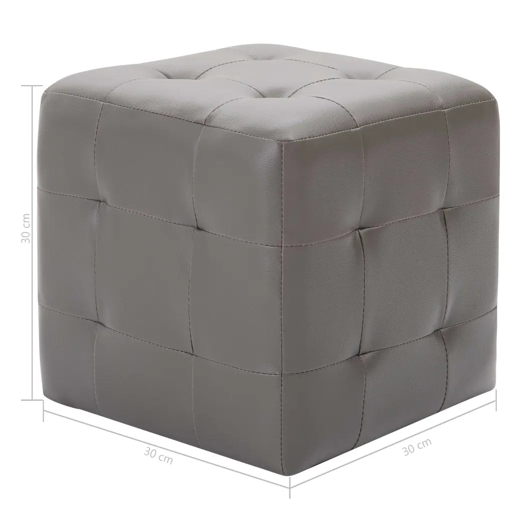 Comodini 2 pz Grigio 30x30x30 cm in Similpelle cod mxl 30766