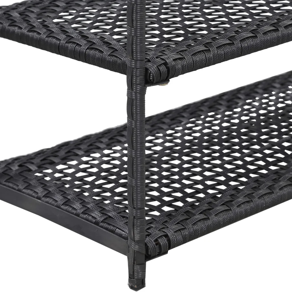 Scarpiera Nera 50x30x120 cm in Polyrattan cod mxl 68391