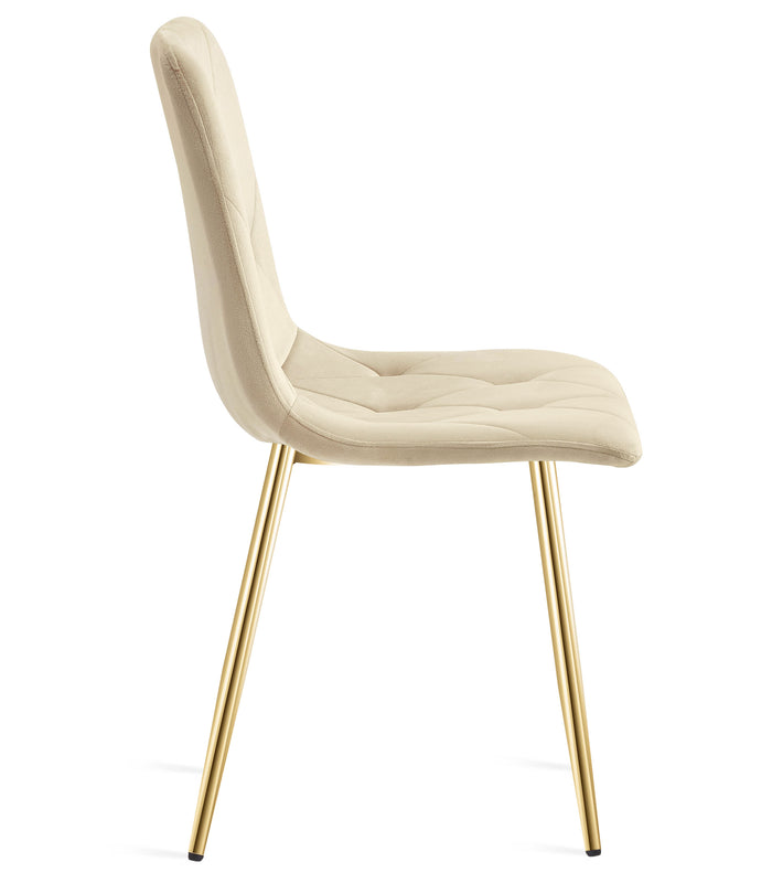 VALORA TYRA Sedia in velluto - Beige chiaro x 4