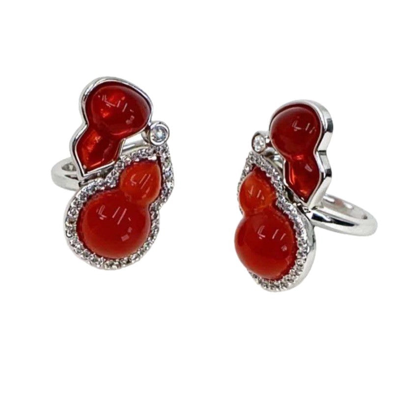 Nuovo orecchino a clip con zucca in zircone rosso