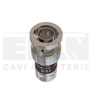 CONNETTORE BNC NIKELATO PER RG59- KX6-RG62U 6.2MM ELAN 408030C 20 PEZZI