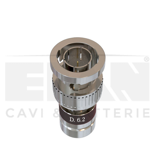 CONNETTORE BNC NIKELATO PER RG59- KX6-RG62U 6.2MM ELAN 408030C 20 PEZZI