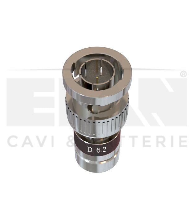 CONNETTORE BNC NIKELATO PER RG59- KX6-RG62U 6.2MM ELAN 408030C 20 PEZZI