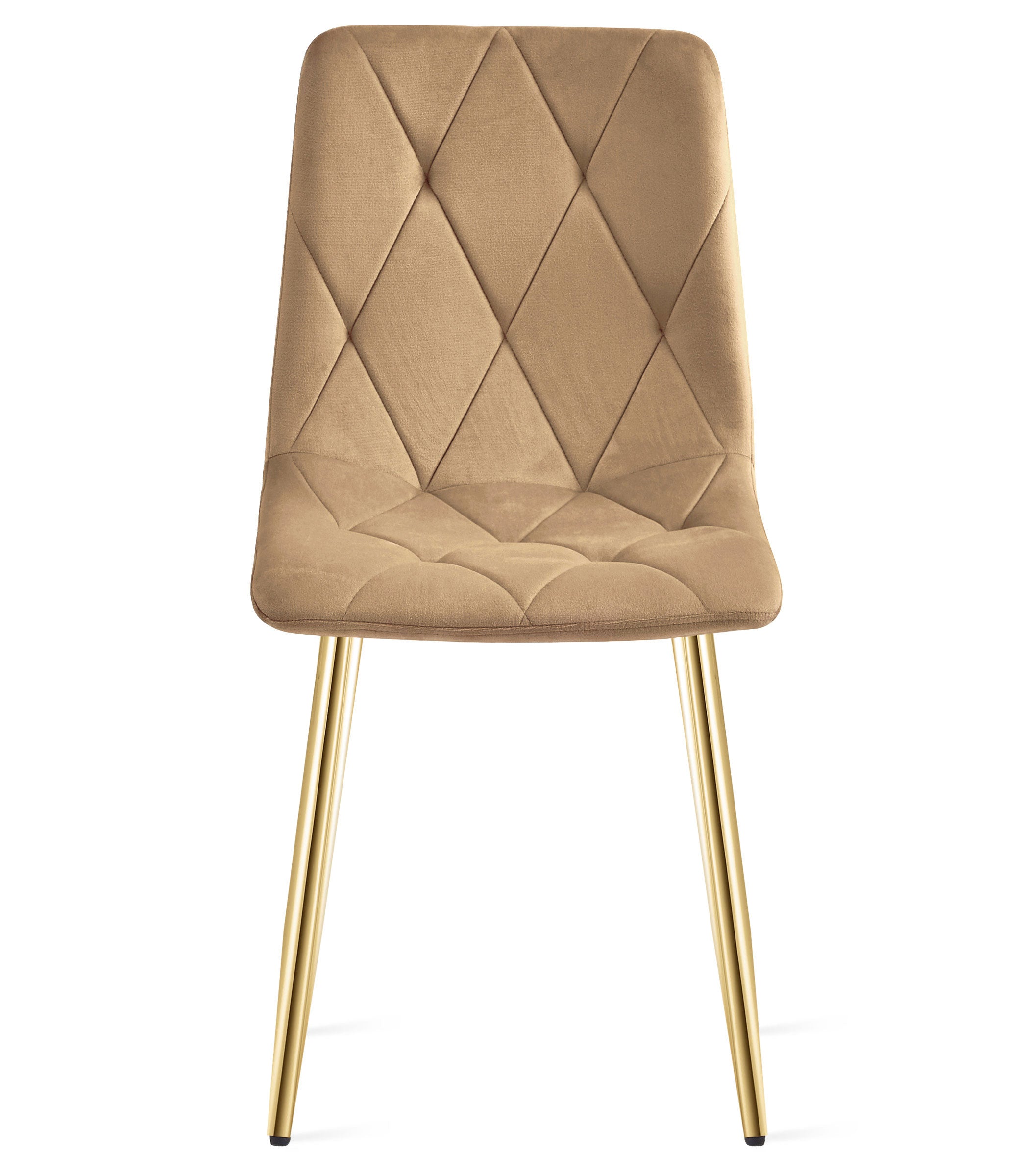 Sedia in velluto VALORA TYRA - Marrone con gambe dorate x 4