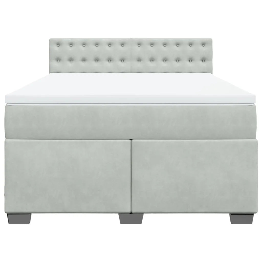 Giroletto a Molle con Materasso Grigio Chiaro 140x200cm Velluto 3288642