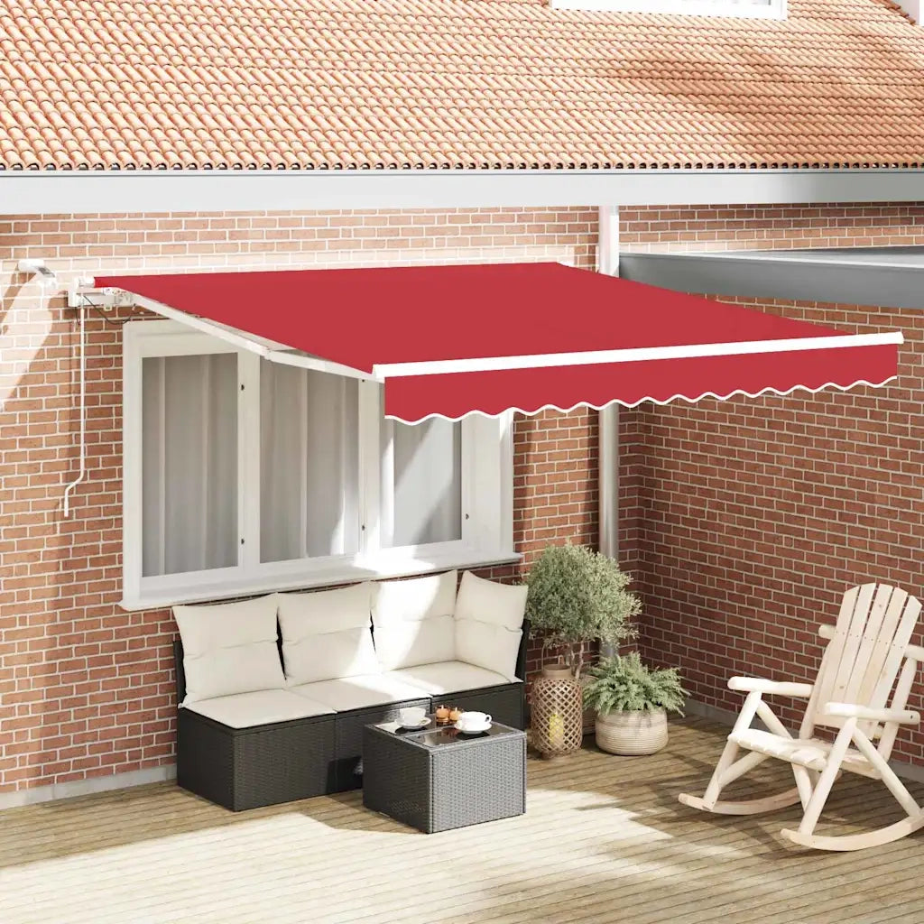 Tenda Retrattile Rosso 300 x 250 cm Poliestere e Metallo 3330144