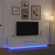 Mobile Porta TV con Luci LED-Credenza per TV Bianco 193,5x41x50 cm
