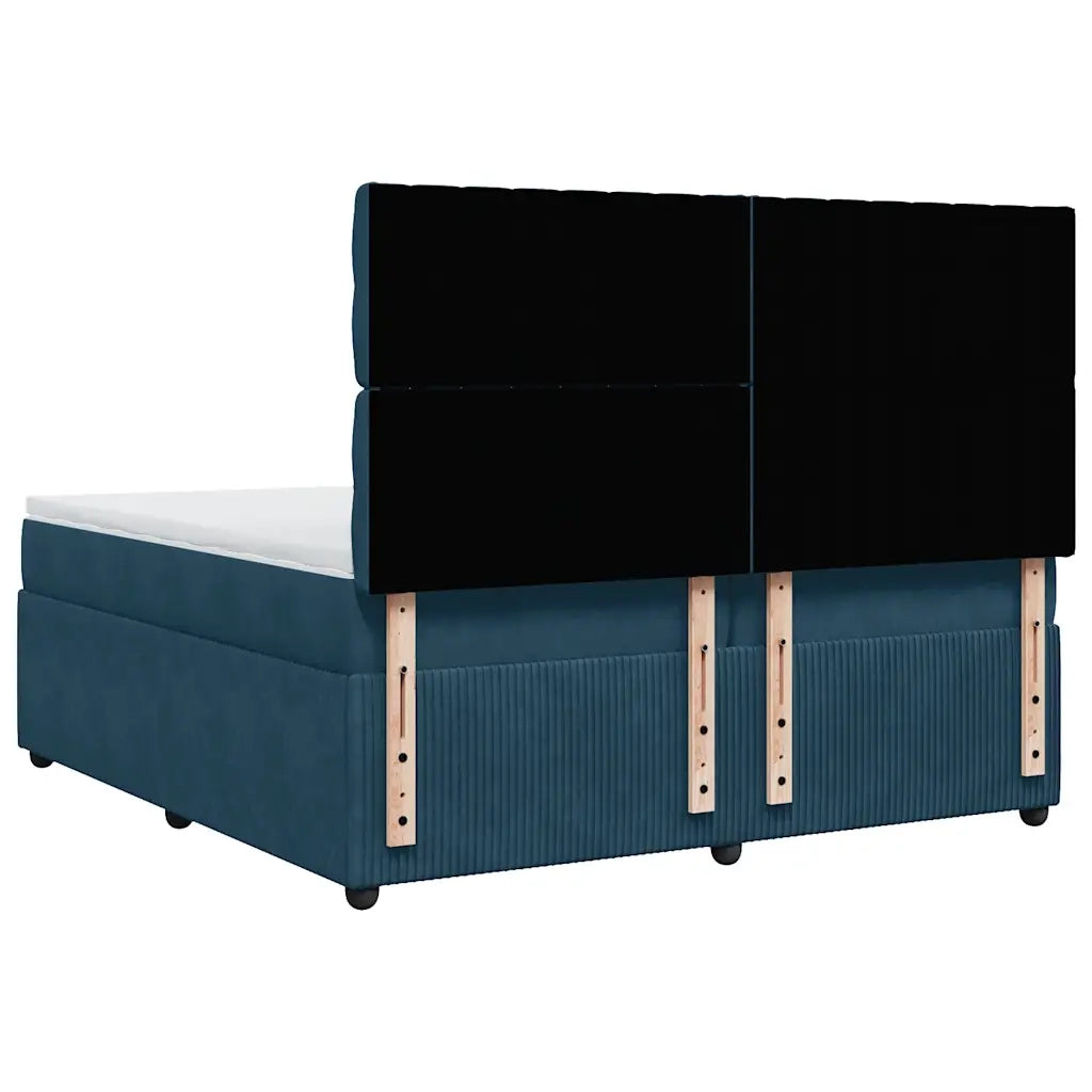 Giroletto a Molle con Materasso Blu 200x200 cm in Velluto 3294740