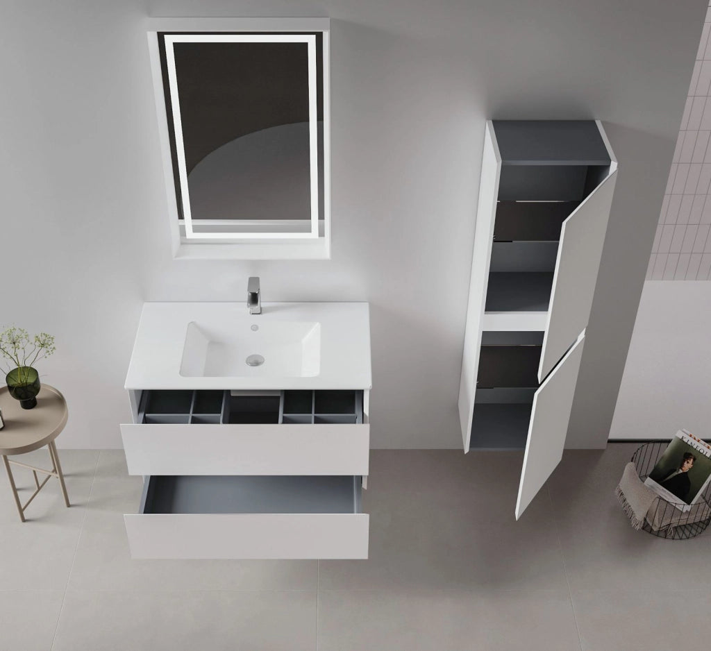 Mobile lavabo "Nest 91 v2" - 91 x 51 x 55 cm - Bianco opaco