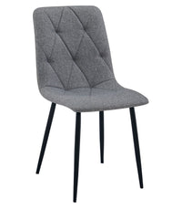 Sedia imbottita VALORA TYRA - Elegante tessuto grigio scuro / gambe nere x 4