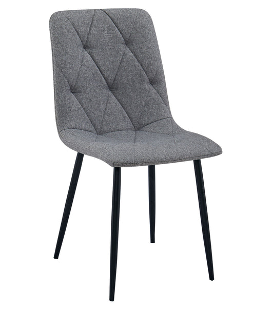 Sedia imbottita VALORA TYRA - Elegante tessuto grigio scuro / gambe nere x 4