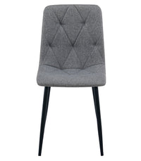 Sedia imbottita VALORA TYRA - Elegante tessuto grigio scuro / gambe nere x 4
