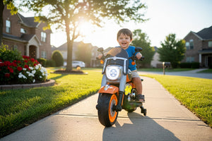 Moto Elettrica per Bambini Cruiser Acceleratore a Manubrio 12V 7Ah Arancione