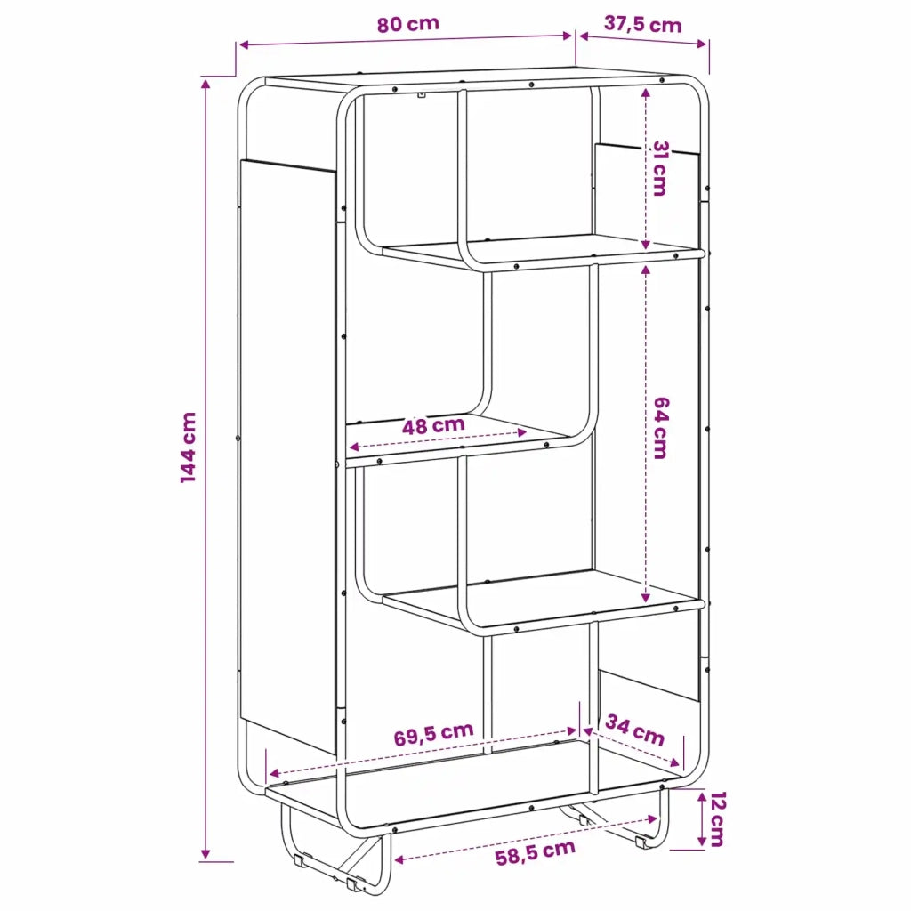 Credenza Rovere Sonoma 80 x 37.5 x 144 cm Legno ingegnerizzato 8007937