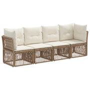 Set Divano da Giardino 4 pcs Beige polyrattan 3434130