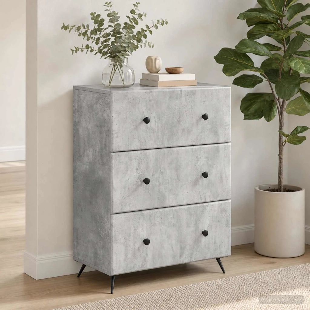 Mobile con Cassetti Grigio Cemento 66 x 34,5 x 90 cm 895528