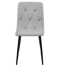 Sedia imbottita VALORA TYRA - Elegante tessuto grigio chiaro / Gambe nere x 4