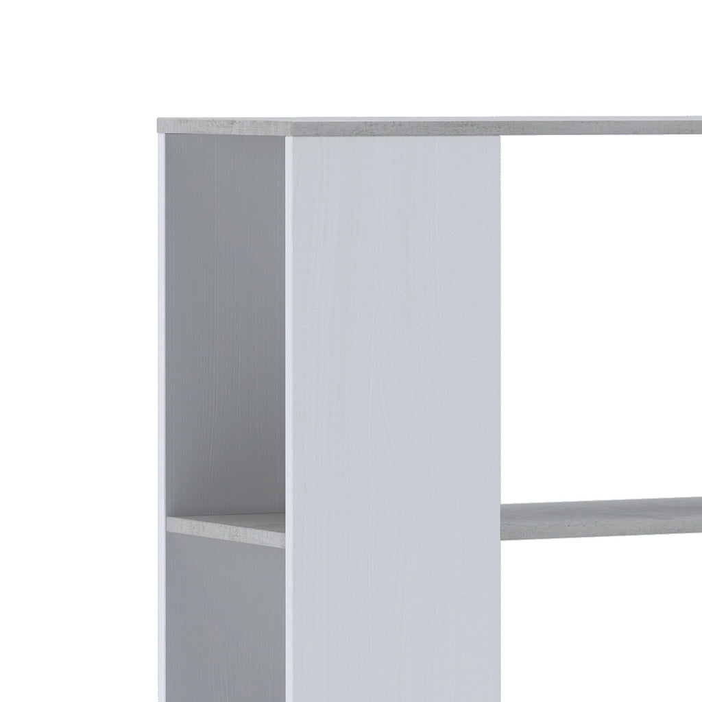 Libreria effetto legno finitura larice bianco cm. H.174 x L.129 x P.33
