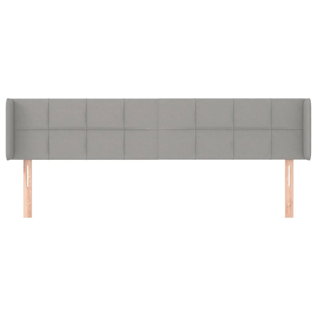 Testiera ad Orecchio Grigio Chiaro 203x16x78/88 cm in Tessuto 3118790