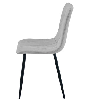 Sedia imbottita VALORA TYRA - Elegante tessuto grigio chiaro / Gambe nere x 4