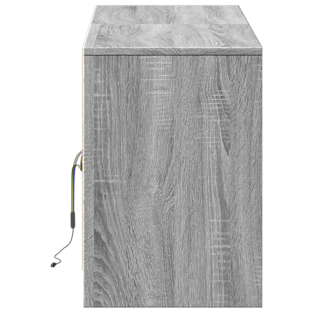 Mobile Porta TV con LED Grigio Sonoma 139,5x34x50 cm Truciolato 852199