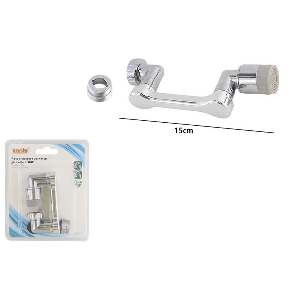 Trade Shop - Raccordo Per Rubinetto Braccio Girevole A 360° In Plastica Universale 15cm 87523 -