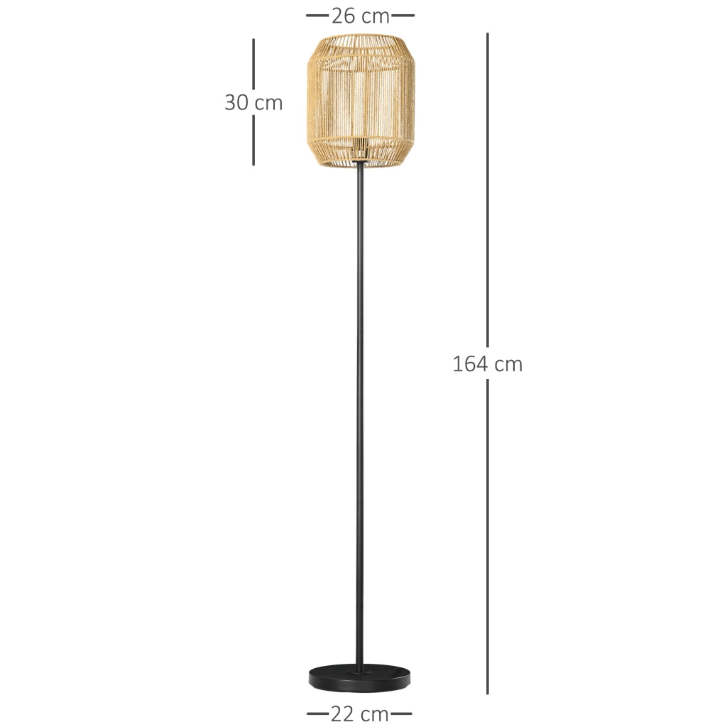 Lampada da terra ¨C Xylo ¨C abat-jour corda carta naturale E27 ?26x164H cm