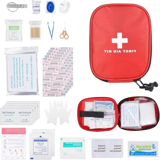 Kit di pronto soccorso per viaggio da 46 pezzi, borsa di pronto soccorso per auto, fuoristrada, bicicletta, moto, ufficio, campeggio, escursioni, emergenze