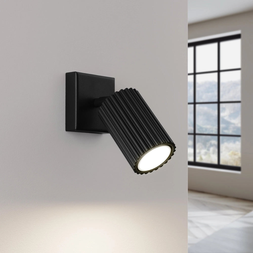 Applique moderna nera orientabile GU10 10W GRAVIO Pure Lume