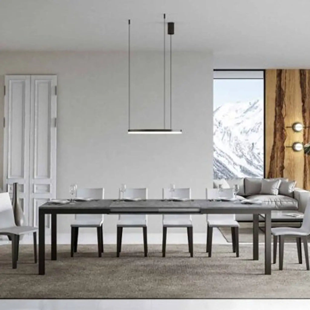 Tavolo allungabile 180/440x90 cm Everyday Evolution colore cemento telaio e gambe antracite