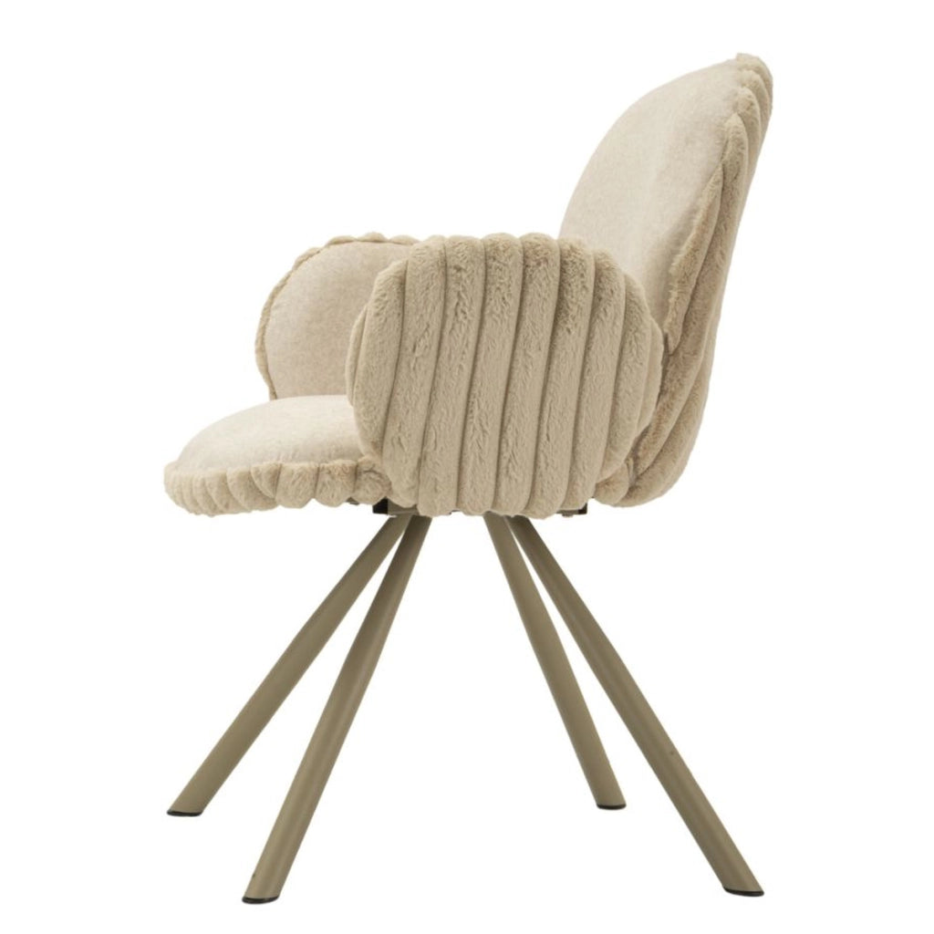 Set di 2 Sedie VKH887, Beige, Poliestere, 64x68x83 cm