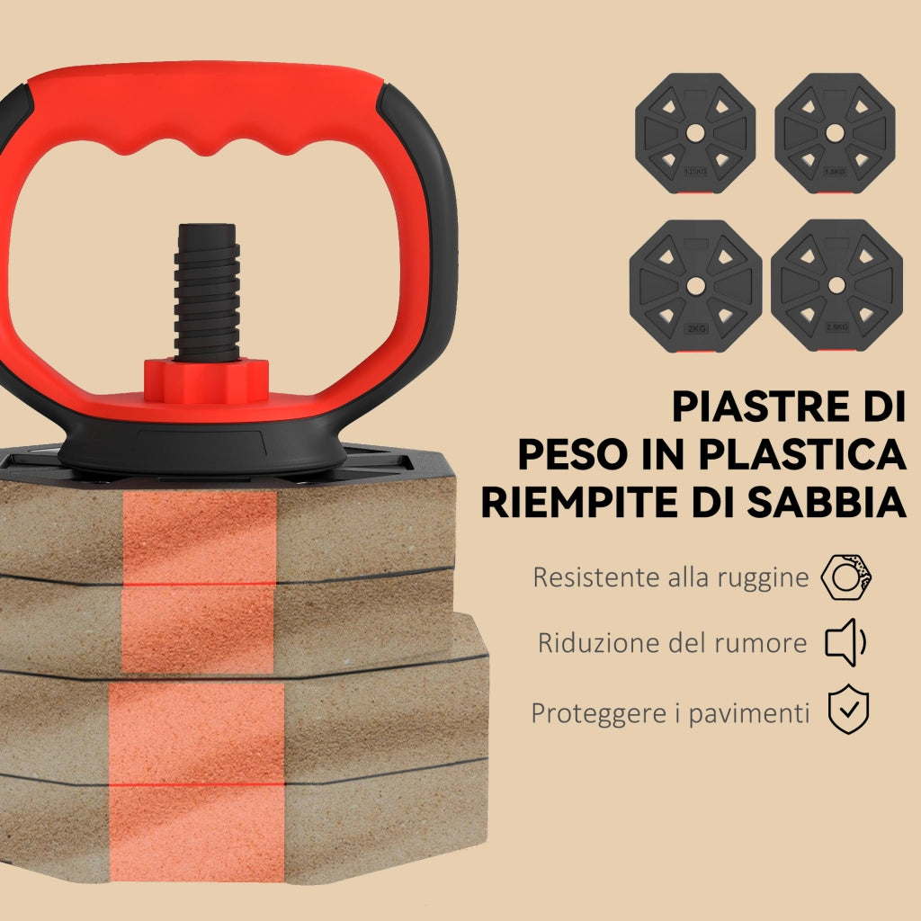 Set Pesi Palestra 6 in 1 da 30kg ¨C zephmum ¨C Rosso