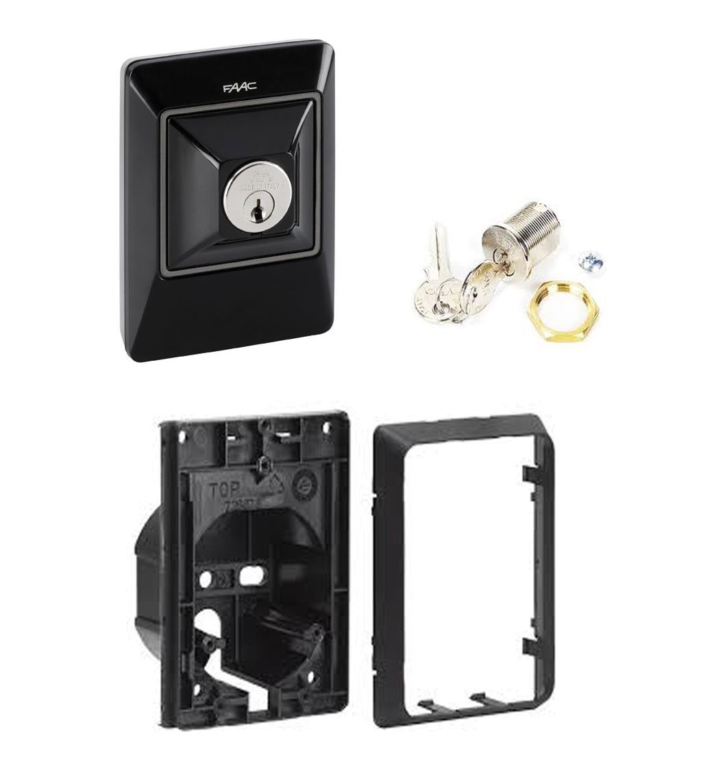 SELETTORE CHIAVE DA INCASSO FAAC XK10 B 401304 EX T10 CON SERRATURA E ADATTATORE
