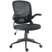 Sedia da Ufficio Ergonomica con Altezza Regolabile, Braccioli Ribaltabili e Tessuto a Rete, Nero