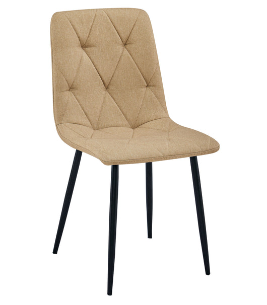 Sedia imbottita VALORA TYRA - Elegante tessuto marrone per soggiorno, cucina, sala da pranzo x4