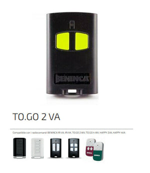 TELECOMANDO RADIOCOMANDO TRASMETTITORE BENINCA TO.GO2VA TOGO ORIGINALE 2 CANALI