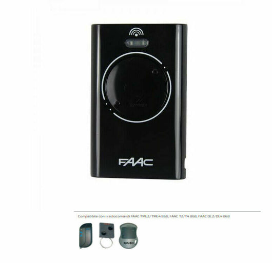 TELECOMANDO COMANDO TRASMETTITORE nuovo modello FAAC XT2 868 SLH LR 7870091 NERO