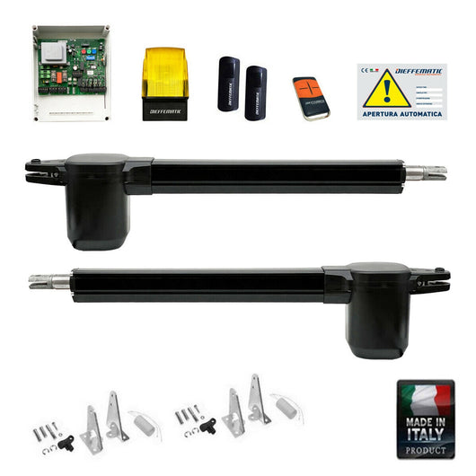 KIT BHE 400 DIEFFEMATIC AUTOMAZIONE CANCELLO BATTENTE AUTOMATISMO 2 MOTORE 220V