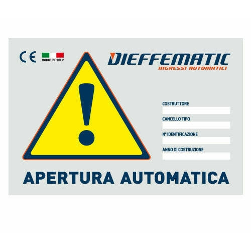 CARTELLO MONITORE SEGNALAZIONE AUTOMAZIONE AUTOMATICO ELETTRICO CANCELLO ACCESSO
