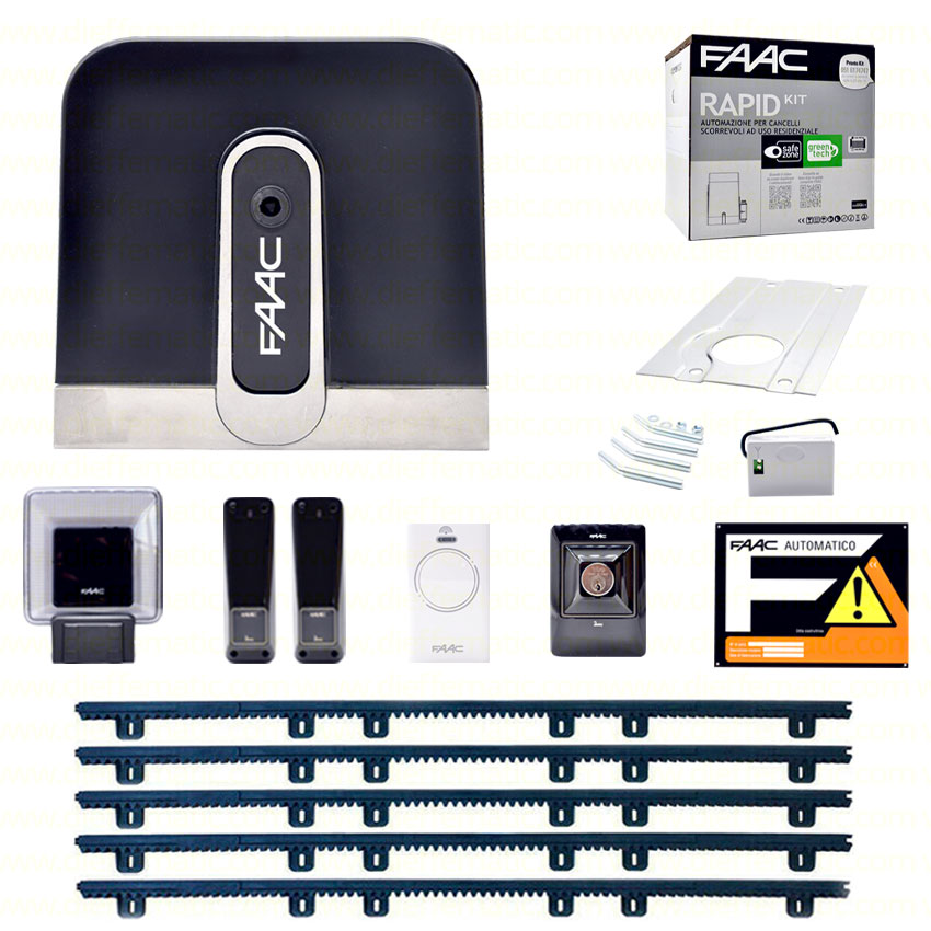 FAAC RAPID C720 KIT 5 MT DI CREMAGLIERA IN NYLON AUTOMAZIONE CANCELLO SCORREVOLE